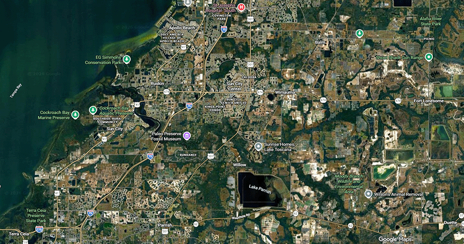 Map showing 100 E Shell Point Rd, Ruskin FL